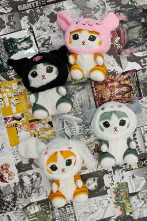 PELUCHE Gato Mufasan con gorro conejo